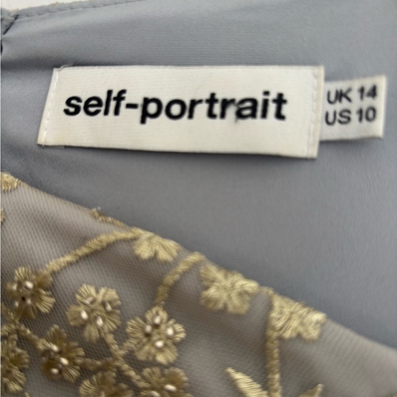 Self-Portrait Cream and Gold Lace Midi Dress - Picture 4 of 4